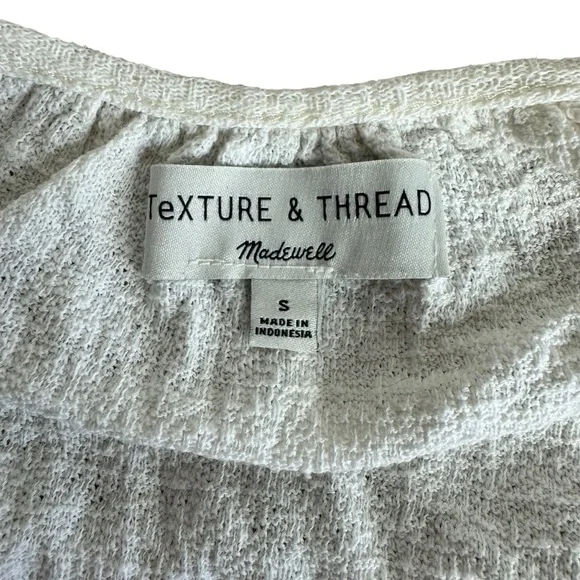 Madewell Texture & Thread sleeve top in bright Ivory  SZ. S - Picture 9 of 9